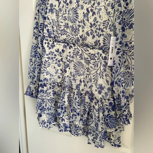 Aqua dress large new with tags exclusive blue floral ruffle skirt - Picture 6 of 9